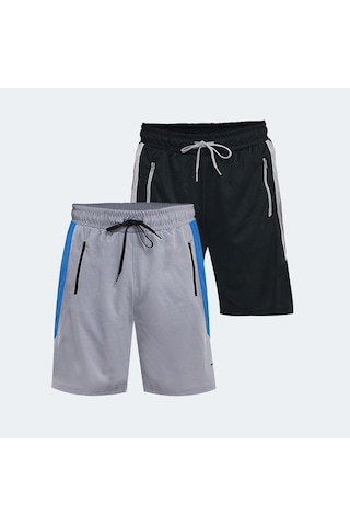 Slazenger RAKESH 2 li Set Erkek Siyah - Gri Şort