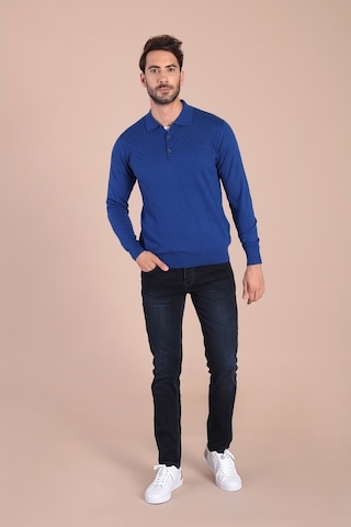 Ferraro Polo Yaka Superfine Yün Kazak - Saks Saks (490432989) Saks
