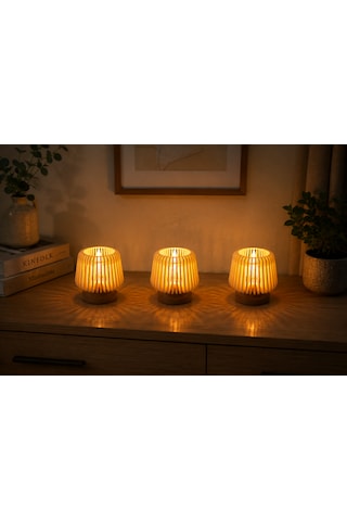 Luma Glow Tealıght Abajür Ahşap