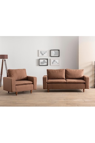 Lungo Modüler Koltuk Takımı Keten Açık Kahverengi Açık Kahverengi