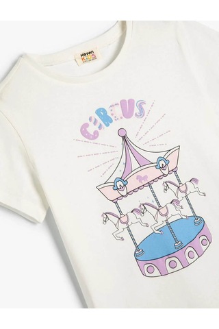 Koton Kız Çocuk T-shirt Beyaz 4skg10232ak 24yy59000537 Y5910 Beyaz