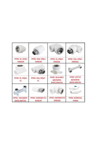 Su Tesisat Pprc Boru - Ek Parçaları *Ürün Ve Çap Seçiniz* Formül