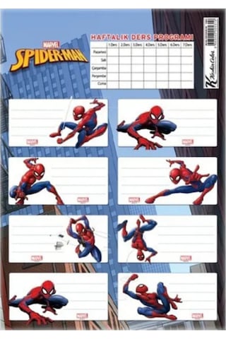 Keskin Color Okul Etiketi Spider Man Ders Programlı 3 Lü 220130-6 Renkli
