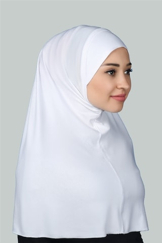 Hazır Türban Pratik Eşarp Tesettür Hijab - Namaz Örtüsü Xl Beyaz