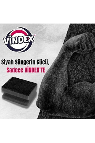 Vindex Siyah Bulaşık Süngeri 4'lü