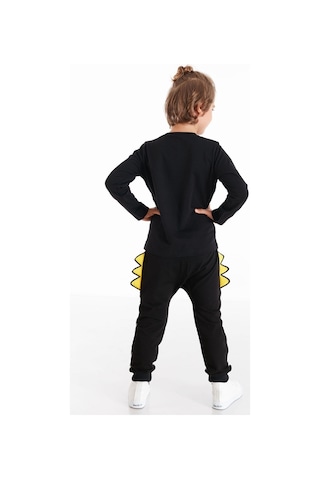 Denokids Rap Dino Erkek Çocuk Pantolon Takım Siyah