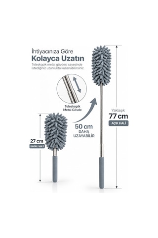 Mikrofiber Makarna Mop Toz Alma Paspası Tüy Toplayıcı Çok Amaçlı Temizlik Mopu 43317900