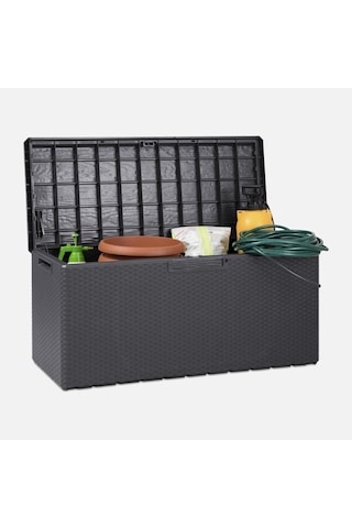 Bahçe Balkon Plastik Sandık 340 Litre Antrasit