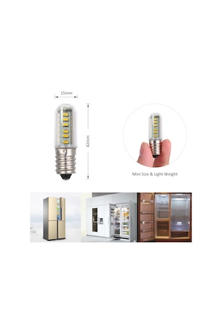 Moveevo E14 Tabanlı 24 Ledli Buzdolabı Ampulü, 3w, Ac220-240v, Islak Beyaz Işık, Enerji Tasarruflu, 30.000 Saat Ömür Sıcak Beyaz