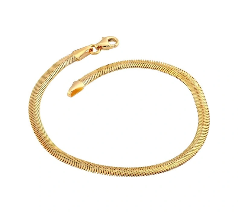 Agakulche İtalyan Ezme Balık Sırtı 2,5 Mm Altın Bileklik Renkli