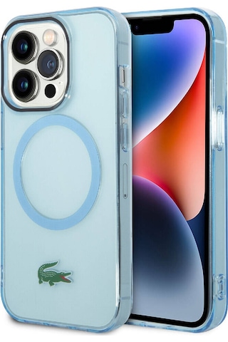 Apple Uyumlu iPhone 15 Pro Max Kılıf Lacoste Lisanslı Magsafe Özellikli Transparan Timsah Logo