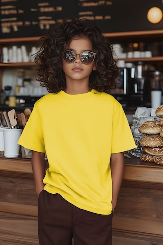 Cloise Sarı Çocuk T-shirt Kız Erkek Unisex %100 Pamuk SARI