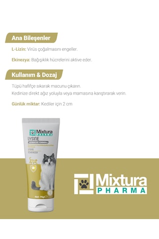 Mixtura Pharma Lysine Kedi Üst Solunum Yolu Macun - Kedi Maltı