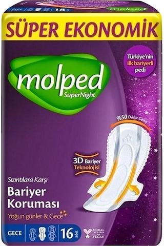 Molped Supernight Bariyer Koruması Gece 3 x 16'lı