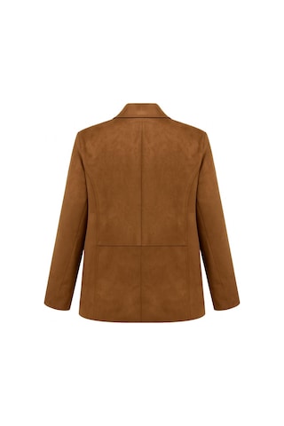 Mixray 4780 Kadın Normal Kesim Suni Süet Blazer Ceket Kahve Kahve