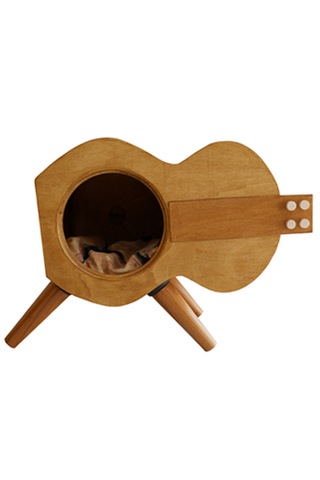 Gitar Kedi Evi Dekoratif İç Mekan Guitar Cat House
