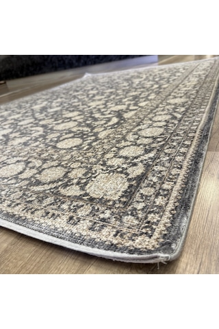 Hoom Rugs Elegant 006 Antrasit Vizon Doğal Elyaf Yansımalı Klasik Desenli Salon Halısı