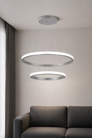 Rizon 2 Li Led Sarkıt Avize Beyaz Işık Gri