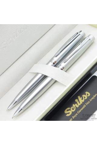 Scrikss 38 Mat Krom Tükenmez Kalem + Versatil Kalem Set Scrikss