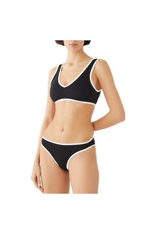 Good American Şık Destekli Kısa Bikini Üstü Siyah