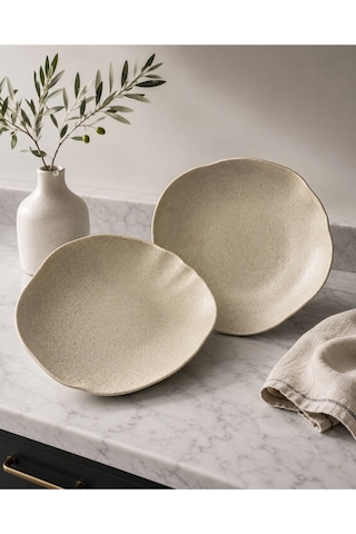2li Sahara Tone Deep Plate 27 Cm 1010cc Çok Amaçlı Servis / Sunum Tabağı/meze/aperatif/makarna Çok renkli