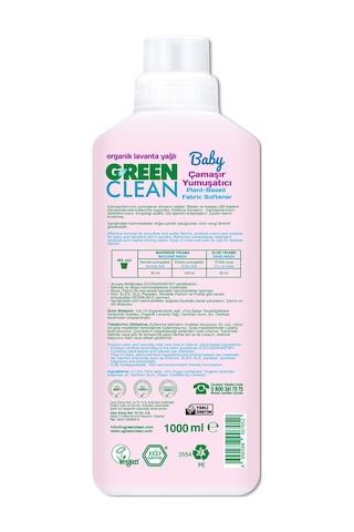 Green Clean Baby Bitkisel Çamaşır Yumuşatıcı 1000 Ml 12'li Set