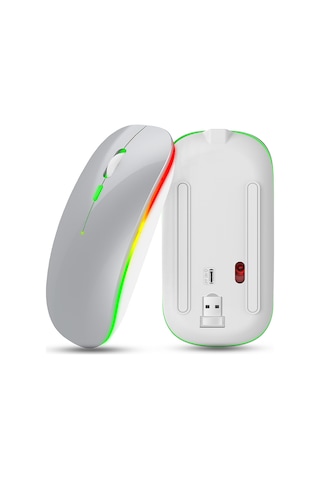 Geeksen Kablosuz M40 Fare: 10m Menzil, 1600dpı, Şarj Edilebilir, Abs Malzeme, Siyah/gümüş M40