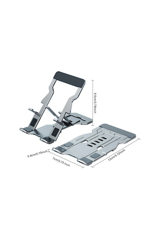 Geeksen Gümüş Alüminyum Kokteyl Telefon Desteği - Katlanabilir, Taşınabilir, Şarj Portu Açık, Masaüstü Kullanıma Uygun GÜMÜŞ