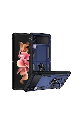 Galaxy Z Flip 3 Kilif Zore Vega Yüzüklü Standli Zirh Kilif 526699717