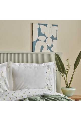 Karaca Home Herbal %100 Pamuk Çift Kişilik Nevresim Pike Set Beyaz