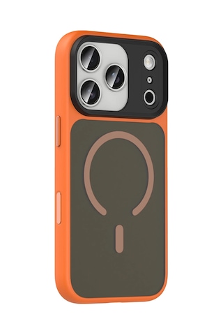 Joko - 879 - Apple Apple iPhone Uyumlu 17 Pro Max Megane Magsafe Kapak - Glblseme - - Turuncu
