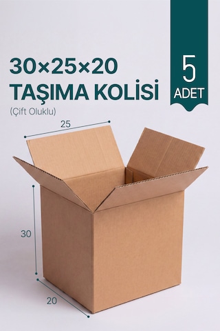 5 Adet 30x25x20 Cm E-ticaret Ve Taşıma Kolisi Bc Dalga Çift Oluklu Kraft Koli Dayanıklı Kargo Kolisi 1
