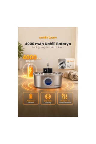 Aqua Max Sensörlü Kedi Su Pınarı Distribütör Garantili