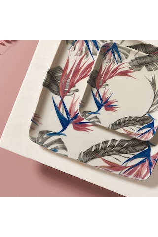 GÜRAL KANSAS 33 PARÇA 6 KİŞİLİK KARE BONE KAHVALTI TAKIMI - 1967 Çok Renkli