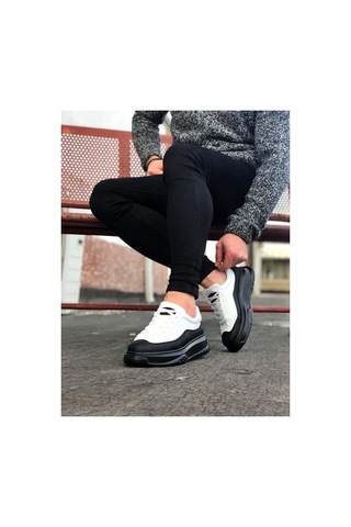 DMR Elegance Jy507 Alone Bağcıklı Cilt Erkek Günlük Sneaker Ayakkabı Cst Beyaz/siyah