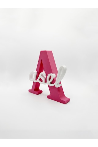 Kişiye Özel 3d Harf Ve İsimli Dekoratif Hediyelik Masa Süsü - 10 Cm - Pembe