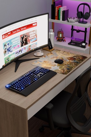 Ortaçağ Sanat Kaymaz Dikişli Kauçuk Oyuncu Mousepad V2 - 48x40 Xl Gaming Mouse Pad Fare Altlığı
