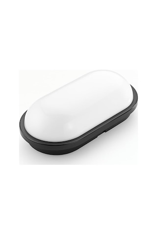 Aydos 20w Ip65 Oval Siyah Led Tavan Ve Duvar Lambası 6500k Beyaz Işık Su Geçirmez Banyo Bahçe Aydınlatma Armatürü 2000 Lümen 270x147x78mm 220v