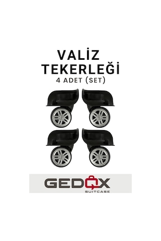 Gedox Valiz Tekerleği Çift Teker 01 4 Adet Siyah
