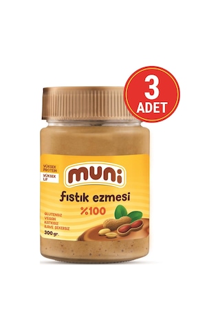 Muni Fıstık Ezmesi 3 x 300 G