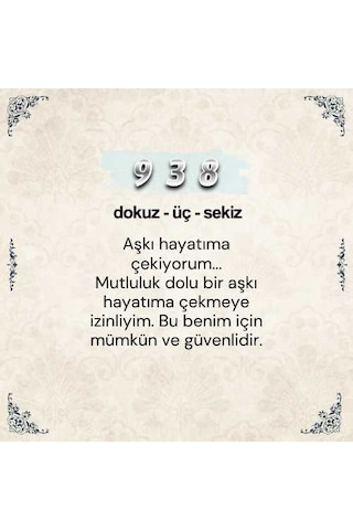 938 Aşk Sayı Sekans Anahtarlık M2