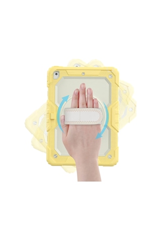 Newface - 452 - iPad Uyumlu 10.2 7.nesil Kılıf Strap New Tablet Kapak - Csmo-tex - - Sarı