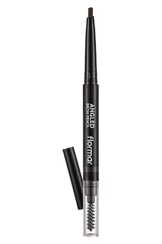 Flormar İki Uçlu Açılı Kaş Kalemi ve Kaş Fırçası (Koyu Kahve) - Angled Brow Pencil - 004 - 8690604572069