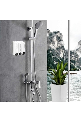 Dancemonkey 3'lü Duş Jeli, Beyaz Duş Paneli, Renkli Set, Sabunluk Ve Çok Renkli Çok Renkli