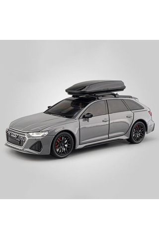 Audi Rs6 Avant 1:24 Diecast Metal Araba Koleksiyon Sesli Işıklı Nando Gri