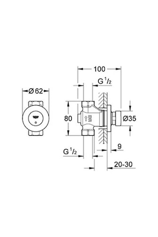 Grohe Euroeco Cosmopolitan T Zaman Ayarlı Ankastre Duş Valfi - 36 Diğer