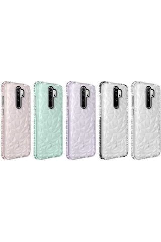 Kilifone - Redmi Note 8 Pro Uyumlu Kılıf Prizmatik Renkli Koruyucu Buzz Kapak - Pembe - T18870