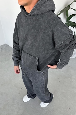 Antrasit Basic Yıkamalı Oversize Sweatshirt Antrasit