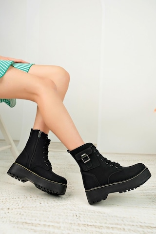 Nesil Shoes İfs 777 Siyah Fermuarlı Kadın Bot-siyah Zümrüt Siyah - Zümrüt