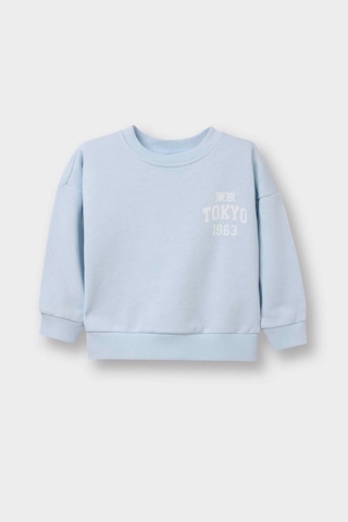 Defacto Erkek Bebek Oversize Baskılı Sweatshirt D7905a526spbe177 Mavi-be177